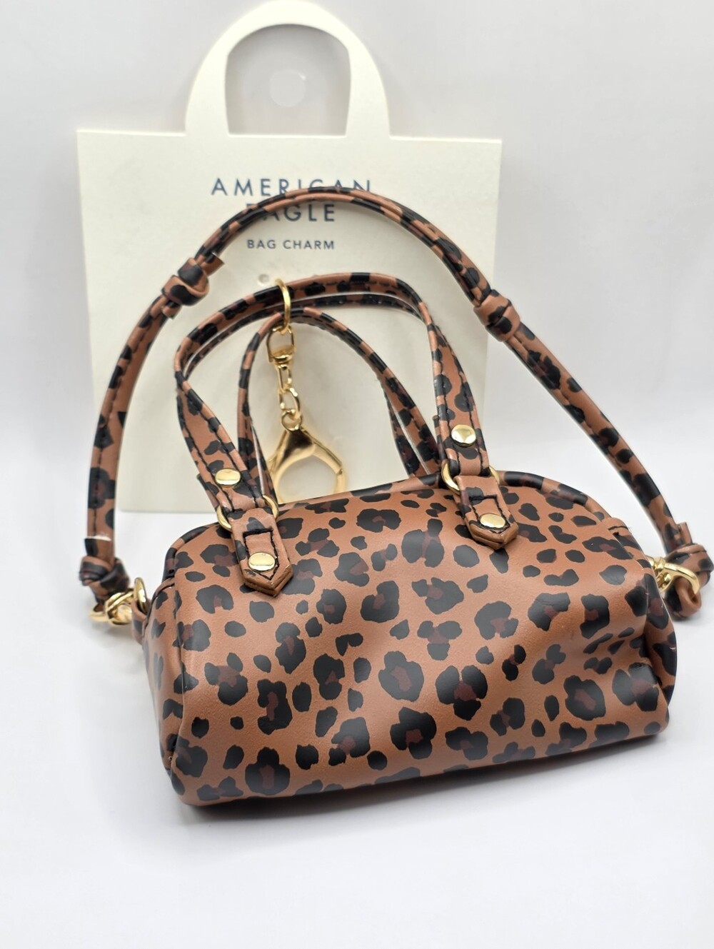 American Eagle Leopard Print Bag Charm